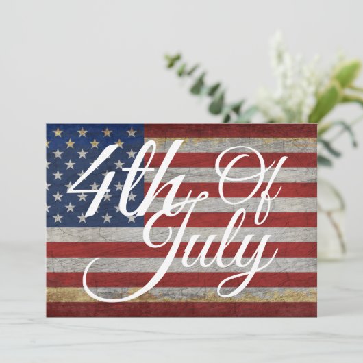 4. Juli Veranstaltungen Unabhängigkeitstag Feier Einladung (Stehend Vorderseite)