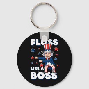 4. Juli vergeht Uncle Sam wie ein Boss Boys Kids Schlüsselanhänger