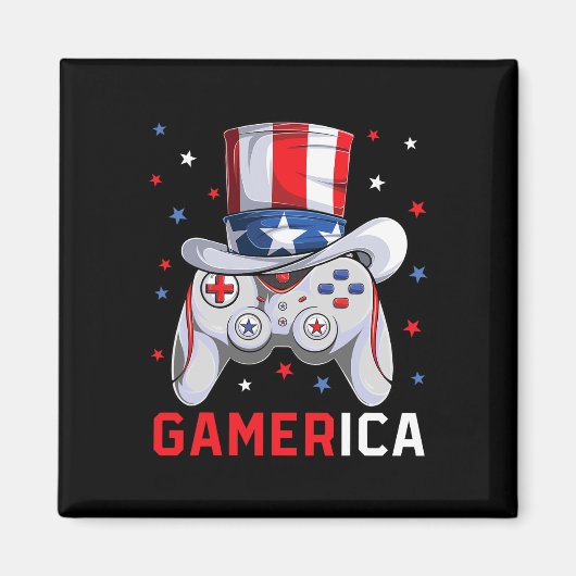 4. Juli Video Game American Flag Uncle Sam Gam Magnet (Vorne)