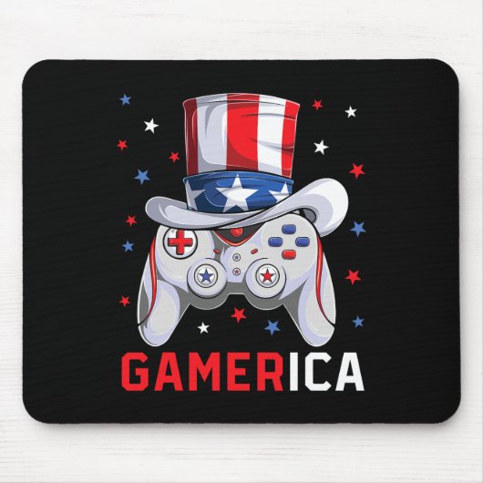 4. Juli Video Game American Flag Uncle Sam Gam Mousepad (Vorne)