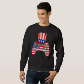 4. Juli Video Game American Flag Uncle Sam Gam Sweatshirt (Vorne ganz)