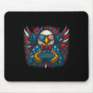 4. Juli Video Game Bald Eagle American Flag Bo Mousepad