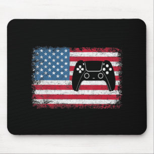 4. Juli Video Game Gamer Kids Boys Men USA Mousepad