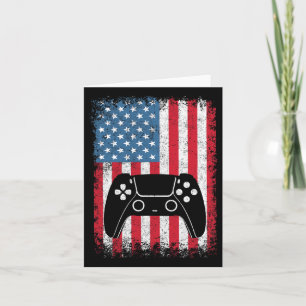 4. Juli Video Game Gamer Kinder Jungs Männer USA T Karte