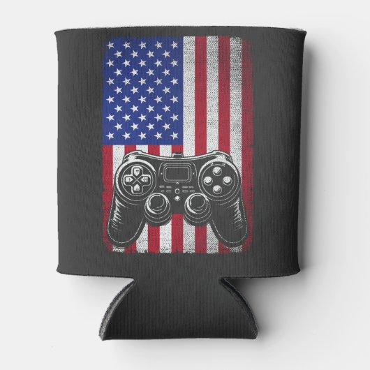 4. Juli Video Game Gamer USA Flag Dosenkühler (Vorderseite)
