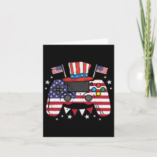 4. Juli Video Gamer US Flag Gaming Patriot Boy Karte