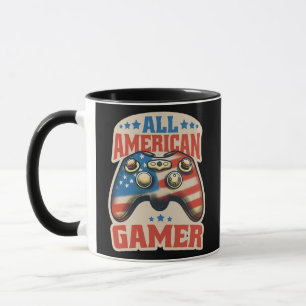 4. Juli Videospiele All American Gamer Tasse