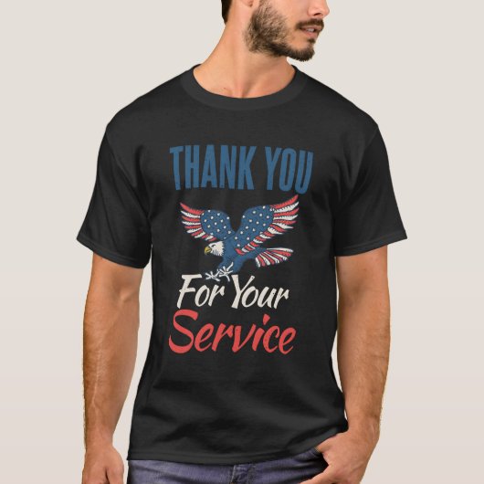 4. Juli Vielen Dank für Ihren Service Veteran Memo T-Shirt (Vorderseite)