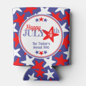 4. Juli Vierte Sterne Red White Blue Patriotic Dosenkühler (Rückseite)