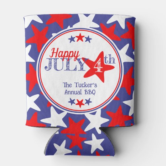 4. Juli Vierte Sterne Red White Blue Patriotic Dosenkühler (Rückseite)
