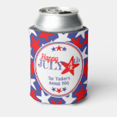4. Juli Vierte Sterne Red White Blue Patriotic Dosenkühler (Kanne Rückseite)