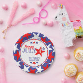 4. Juli Vierte Sterne Red White Blue Patriotic Pappteller (Party)