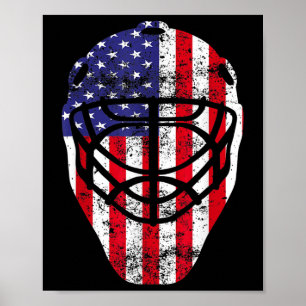 4. Juli Vintag Hockey Goalie Maske American Fl Poster