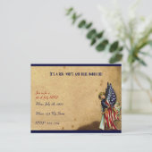 4. Juli Vintage Freiheitsmädchen mit Flaggen Postkarte (Stehend Vorderseite)