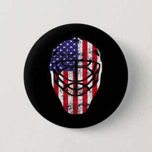 4. Juli Vintage-Hockey-Torwartmaske Amerikanische Button
