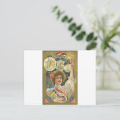 4. Juli Vintage Postkarte (Stehend Vorderseite)