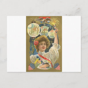 4. Juli Vintage Postkarte