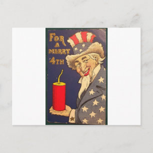 4. Juli Vintage Postkarte