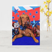 4. Juli - Vizsla - Reagan Karte (Gelbe Blume)