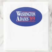 4. Juli Washington Adams Kampagne Autoaufkleber Ovaler Aufkleber (Tasche)