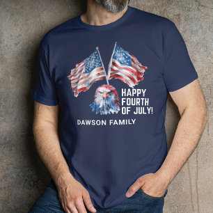 4. Juli Wasserfarbe Personalisiert T-Shirt