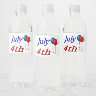 4. Juli Wasserflaschenetikett