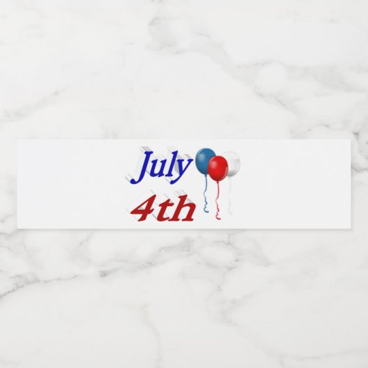 4. Juli Wasserflaschenetikett (Einzelnes Label)