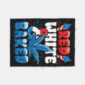 4. Juli Weed Red White Byked Funny Fleecedecke (Vorderseite (Horizontal))