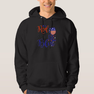4. Juli Wein Rotes Weißes und Blaues Weinglas Hoodie