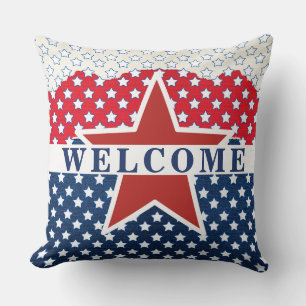 4. Juli, WELCOME Red, White & Blue Kissen