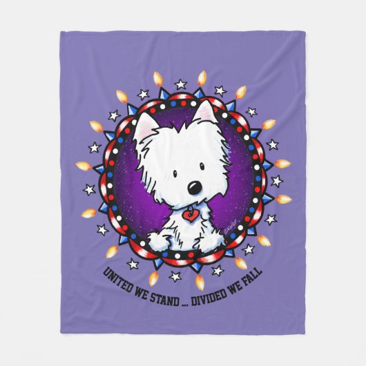 4. Juli Westie Fleece Blanket (Vorderseite)