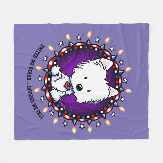 4. Juli Westie Fleece Blanket (Vorderseite (Horizontal))