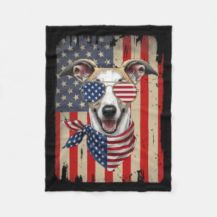 4. Juli Whippet-Hund AAAmerikanische Flagge USA Fleecedecke