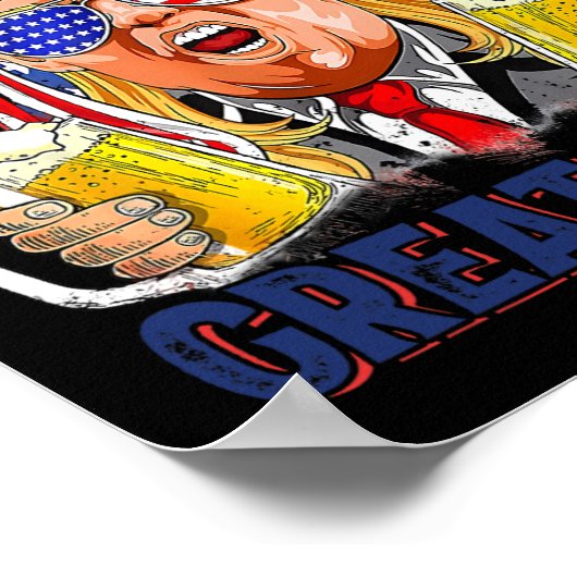 4. Juli wieder große Männer trinken Bier Spaß Poster (Ecke)