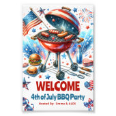 4. Juli Wiedersehen Bakyard Grillen Party Fotodruck (Vorne)