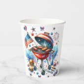 4. Juli Wiedersehen Bakyard Grillen Party Pappbecher (Rückseite)