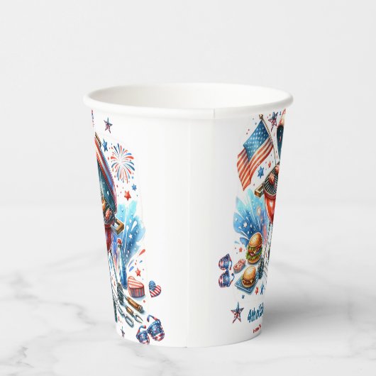 4. Juli Wiedersehen Bakyard Grillen Party Pappbecher (Rechts)