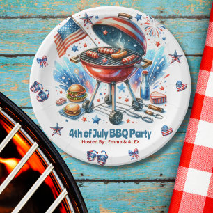 4. Juli Wiedersehen Bakyard Grillen Party Pappteller