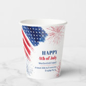 4. Juli Wiedersehen der Unabhängigkeitsfamilie Pappbecher (Rückseite)