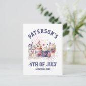 4. Juli Wiedersehen Party Unabhängigkeit Postkarte (Stehend Vorderseite)
