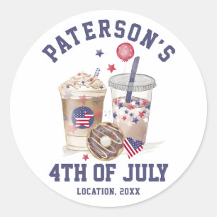 4. Juli Wiedersehen Party Unabhängigkeit Runder Aufkleber