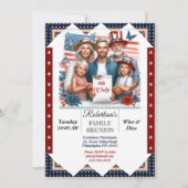 4. Juli Wiedersehen Wein & Dine Party Foto Einladung (Vorderseite)