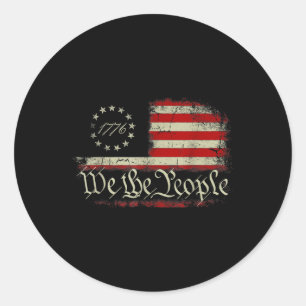 4. Juli Wir das Volk Amerikaner 1776 alt amerikani Runder Aufkleber