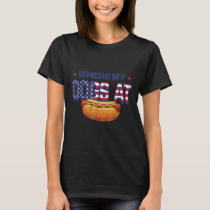 4. Juli Wo sind meine Hunde? Hotdog Patriot Männer T-Shirt