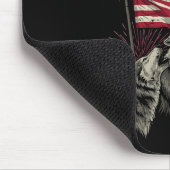 4. Juli Wölfe Mond Meme Lustig USA-Flagge Männer W Mousepad (Ecke)