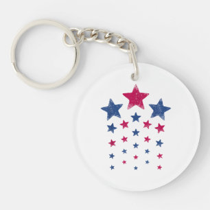 4. Juli Women Men Kids Niedlich USA Patriotic Star Schlüsselanhänger