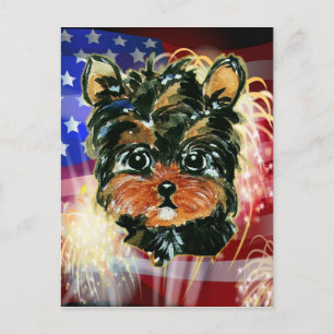 4. Juli YORKIE POO Postkarte