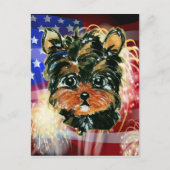4. Juli YORKIE POO Postkarte (Vorderseite)
