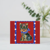 4. Juli Yorkie Poo Postkarte (Stehend Vorderseite)