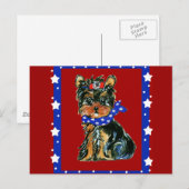 4. Juli Yorkie Poo Postkarte (Vorne/Hinten)